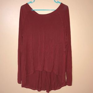 Cloud Chaser Red Back Embroidered Detail Top, Size Medium Women's